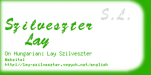 szilveszter lay business card